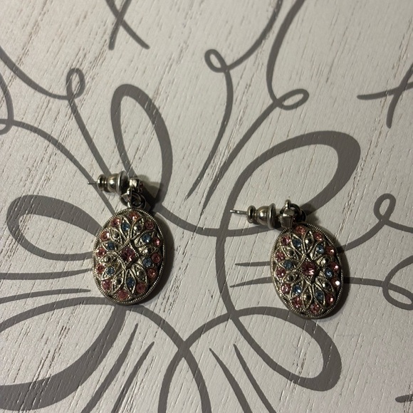 1928 Jewelry - 1928 Silver Scrollwork Earrings